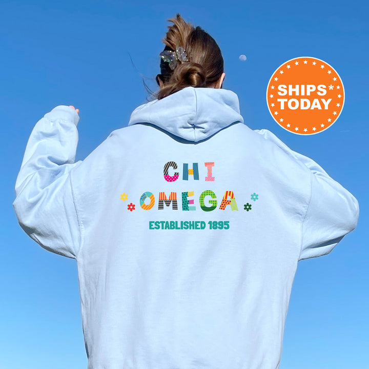 Chi Omega Paper Letters Sorority Sweatshirt | Chi O Trendy Sweatshirt | Greek Apparel | Big Little Reveal | Chi Omega Sorority Gift
