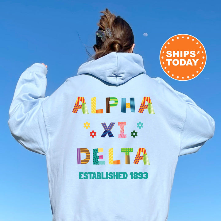 Alpha Xi Delta Paper Letters Sorority Sweatshirt | AXID Trendy Sweatshirt | Greek Apparel | Big Little Reveal | Sorority Gift