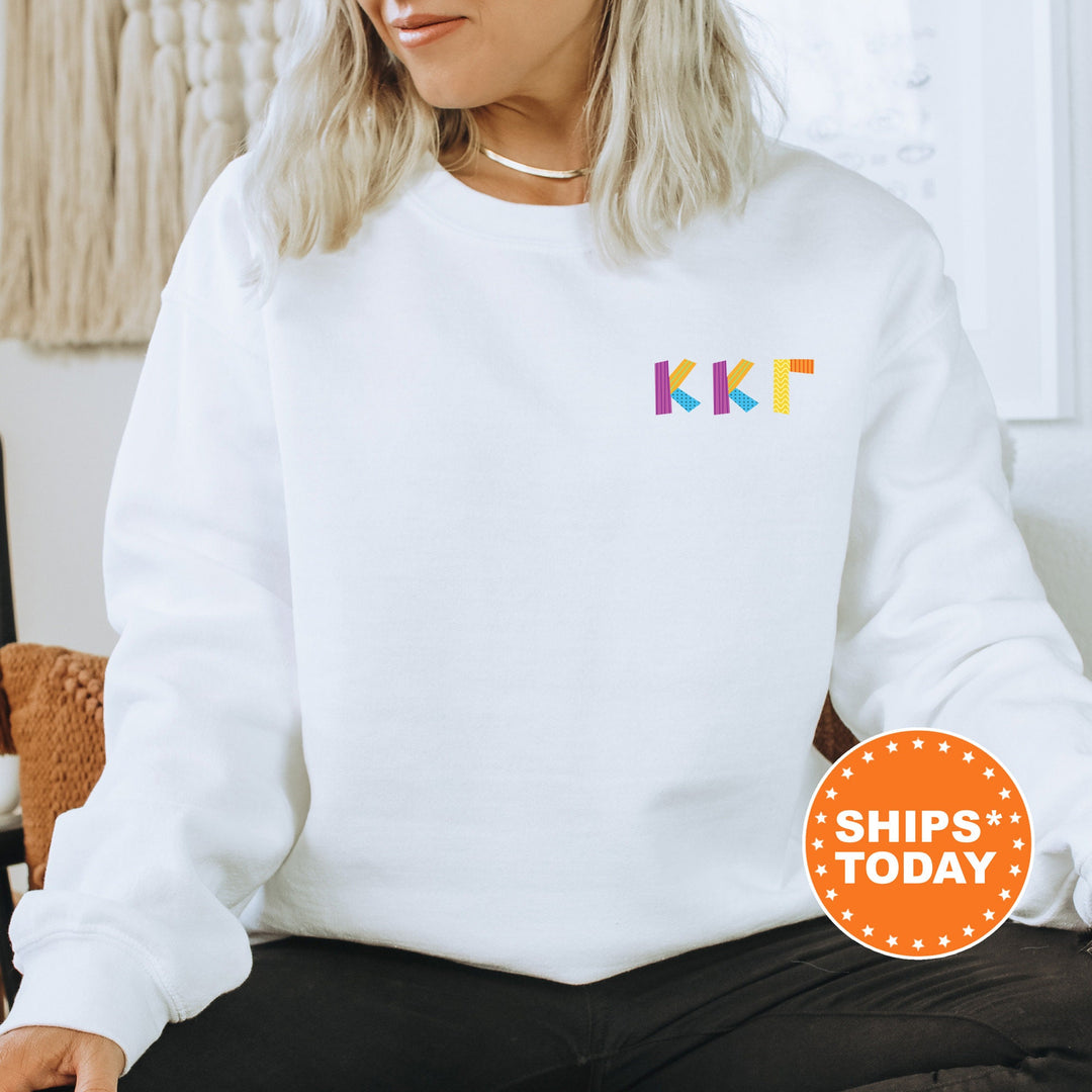 Kappa Kappa Gamma Paper Letters Sorority Sweatshirt | KAPPA Trendy Sweatshirt | Greek Apparel | Big Little Reveal | Sorority Gift
