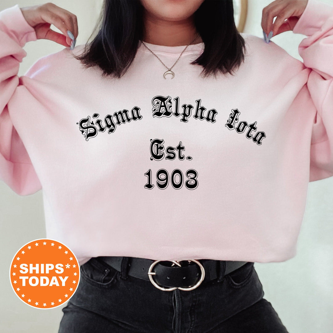 Sigma Alpha Iota Old English Sorority Sweatshirt | SAI Apparel | Sorority Hoodie | Big Little Sorority Gift | Vintage Sweatshirt