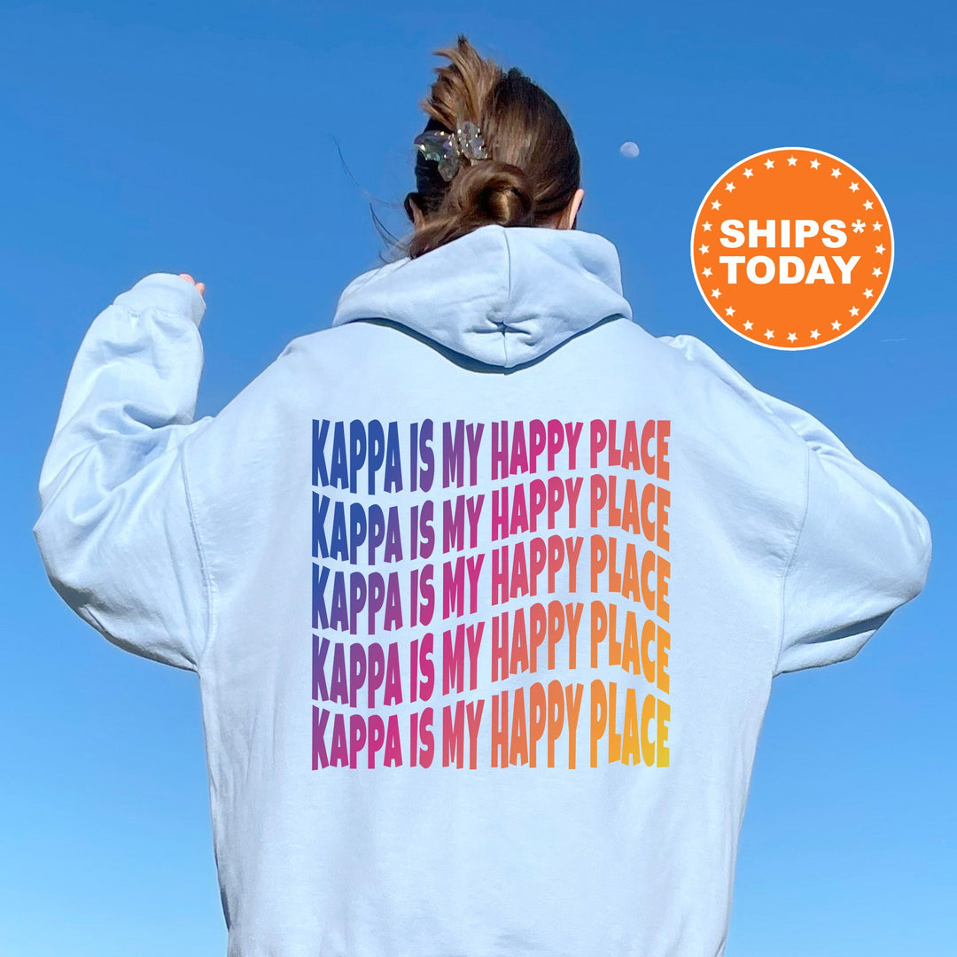 KAPPA Is My Happy Place | Kappa Kappa Gamma Wavy Font Sorority Sweatshirt | Sorority Merch | Big Little Recruitment Gift _ 12682g