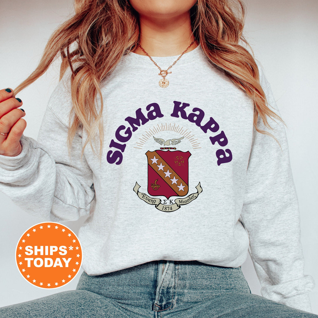 Sigma Kappa Crest Legacy Sorority Sweatshirt | Sigma Kappa Crest Sweatshirt | Big Little Sorority Gift | College Greek Apparel