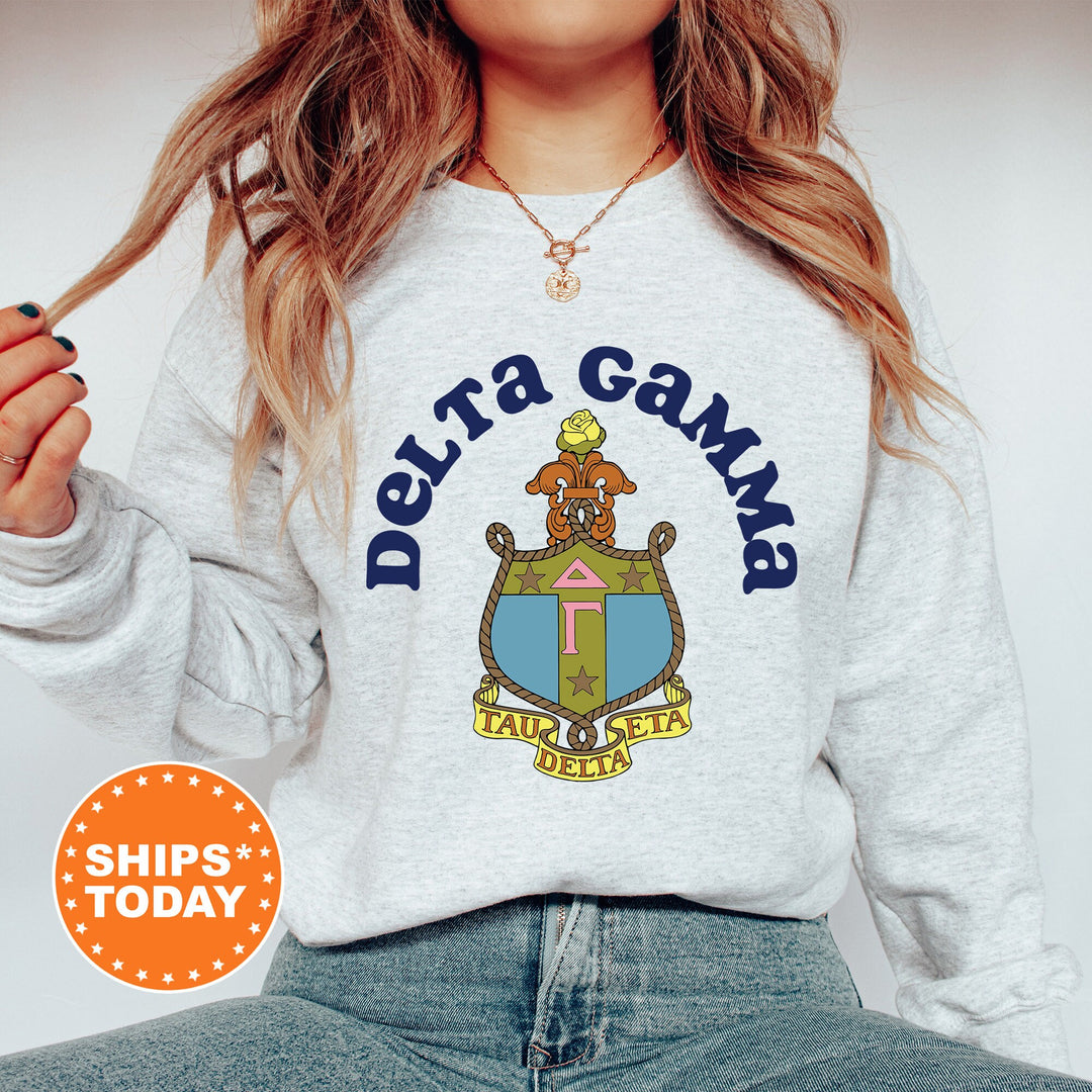 Delta Gamma Crest Legacy Sorority Sweatshirt | Dee Gee Crest Sweatshirt | Sorority Merch | Big Little Gift | College Greek Apparel