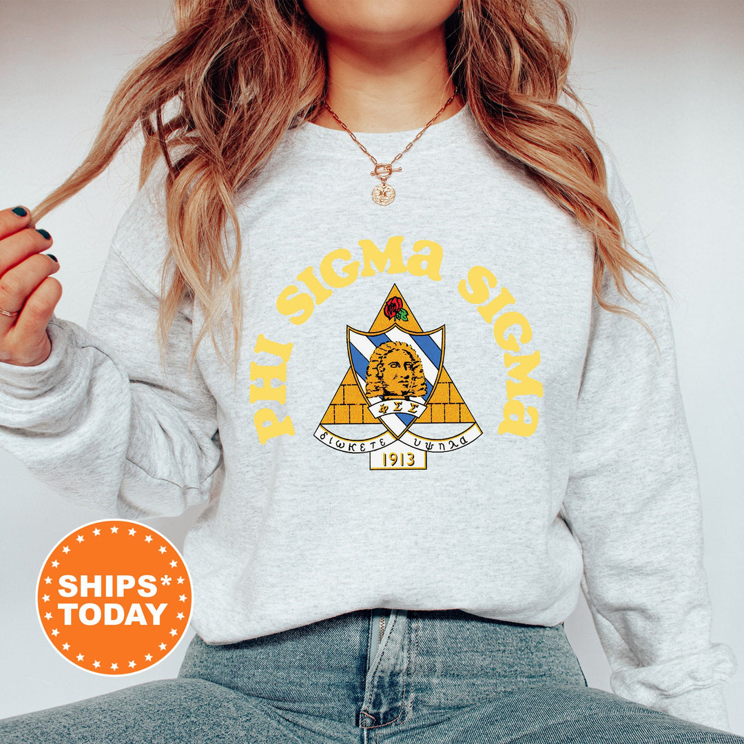 Phi Sigma Sigma Crest Legacy Sorority Sweatshirt | Phi Sig Crest Sweatshirt | Big Little Sorority Gift | College Greek Apparel