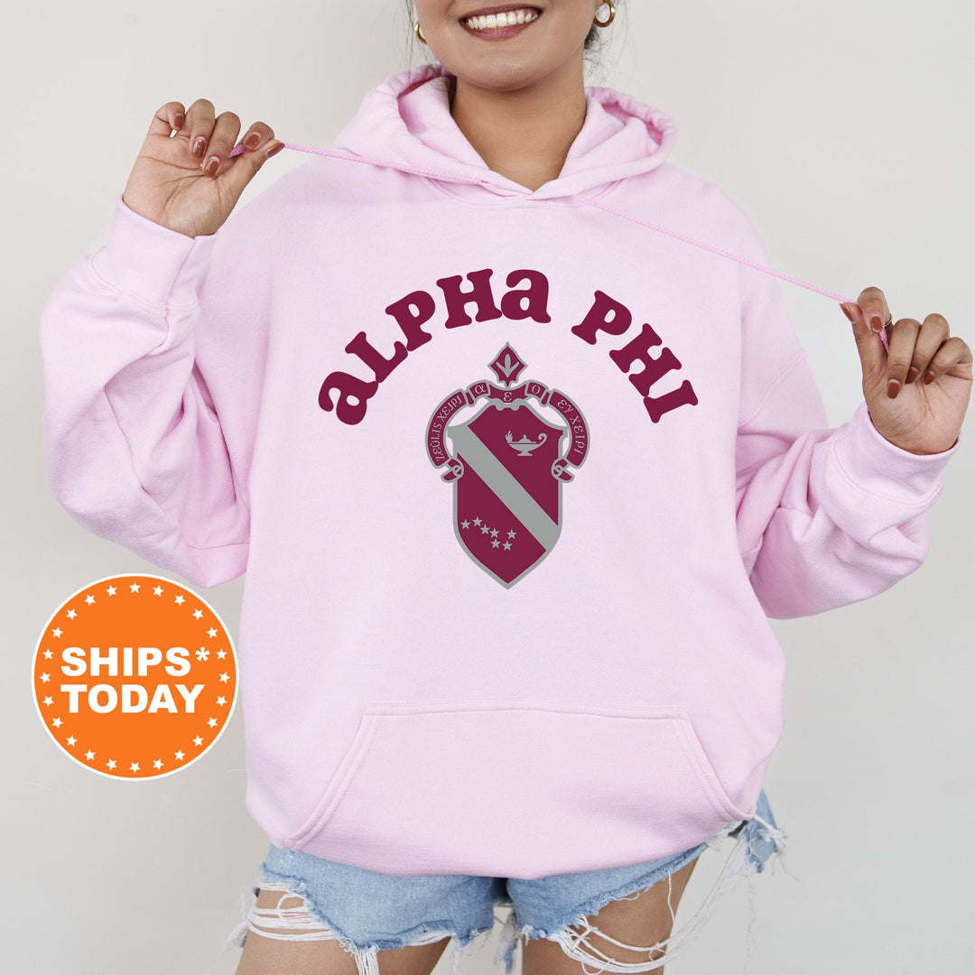 Alpha Phi Crest Legacy Sorority Sweatshirt | APHI Crest Sweatshirt | Sorority Merch | Big Little Gift | College Greek Apparel