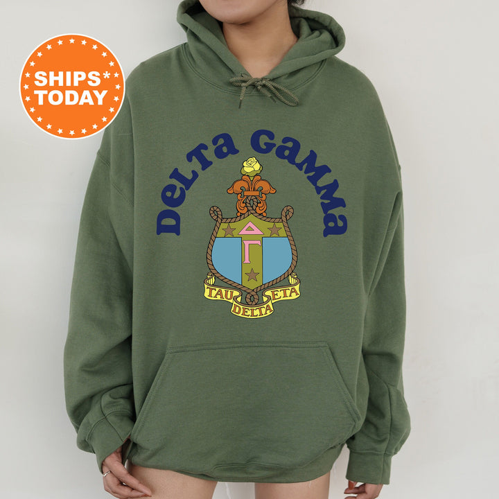 Delta Gamma Crest Legacy Sorority Sweatshirt | Dee Gee Crest Sweatshirt | Sorority Merch | Big Little Gift | College Greek Apparel