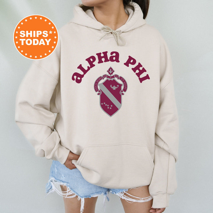 Alpha Phi Crest Legacy Sorority Sweatshirt | APHI Crest Sweatshirt | Sorority Merch | Big Little Gift | College Greek Apparel