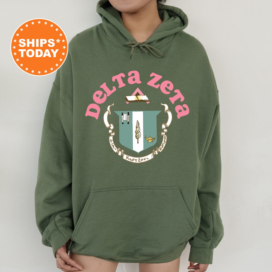 Delta Zeta Crest Legacy Sorority Sweatshirt | Dee Zee Crest Sweatshirt | Sorority Merch | Big Little Gift | College Greek Apparel