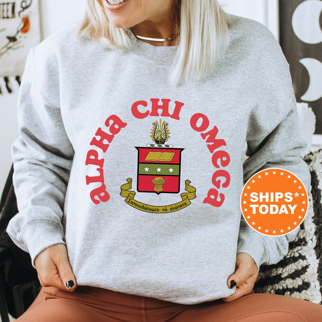 Alpha Chi Omega Crest Legacy Sorority Sweatshirt | Alpha Chi Crest Sweatshirt | Big Little Sorority Gift | College Greek Apparel