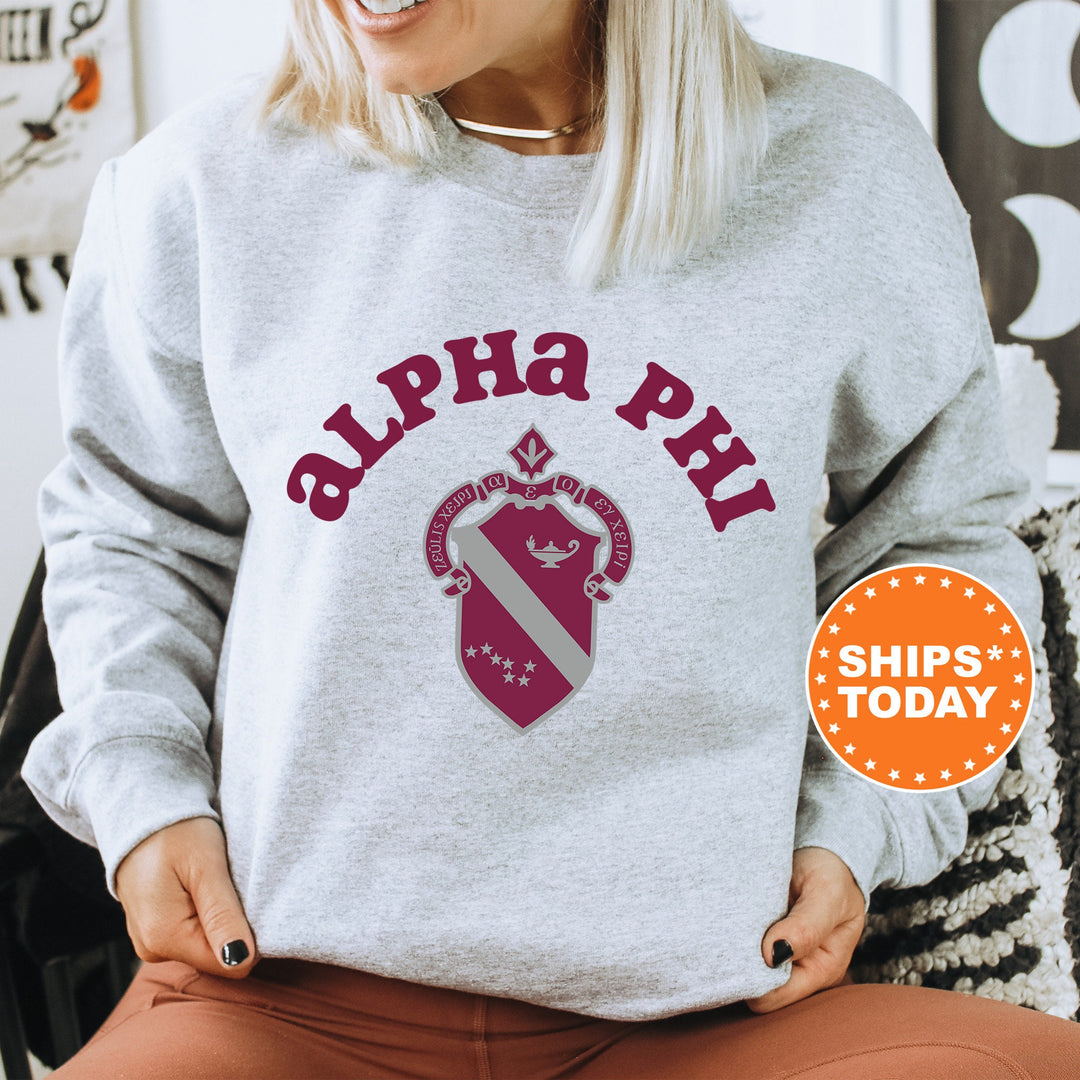 Alpha Phi Crest Legacy Sorority Sweatshirt | APHI Crest Sweatshirt | Sorority Merch | Big Little Gift | College Greek Apparel