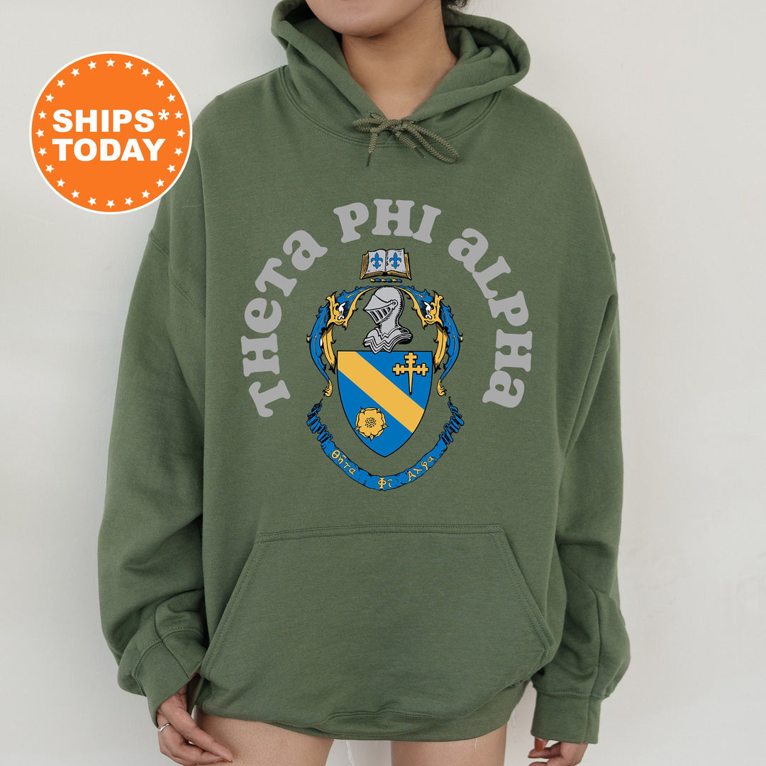 Theta Phi Alpha Crest Legacy Sorority Sweatshirt | Theta Phi Crest Sweatshirt | Big Little Sorority Gift | College Greek Apparel