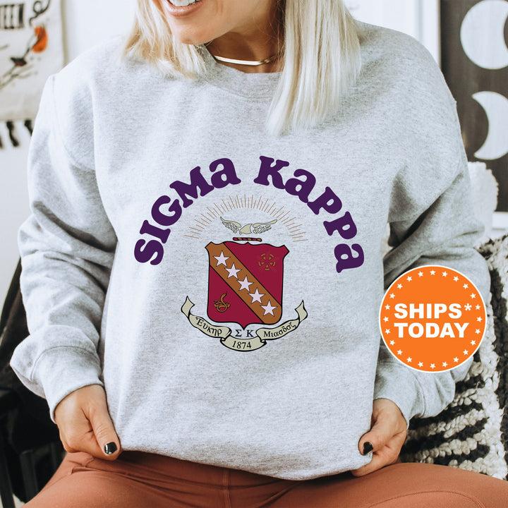 Sigma Kappa Crest Legacy Sorority Sweatshirt | Sigma Kappa Crest Sweatshirt | Big Little Sorority Gift | College Greek Apparel