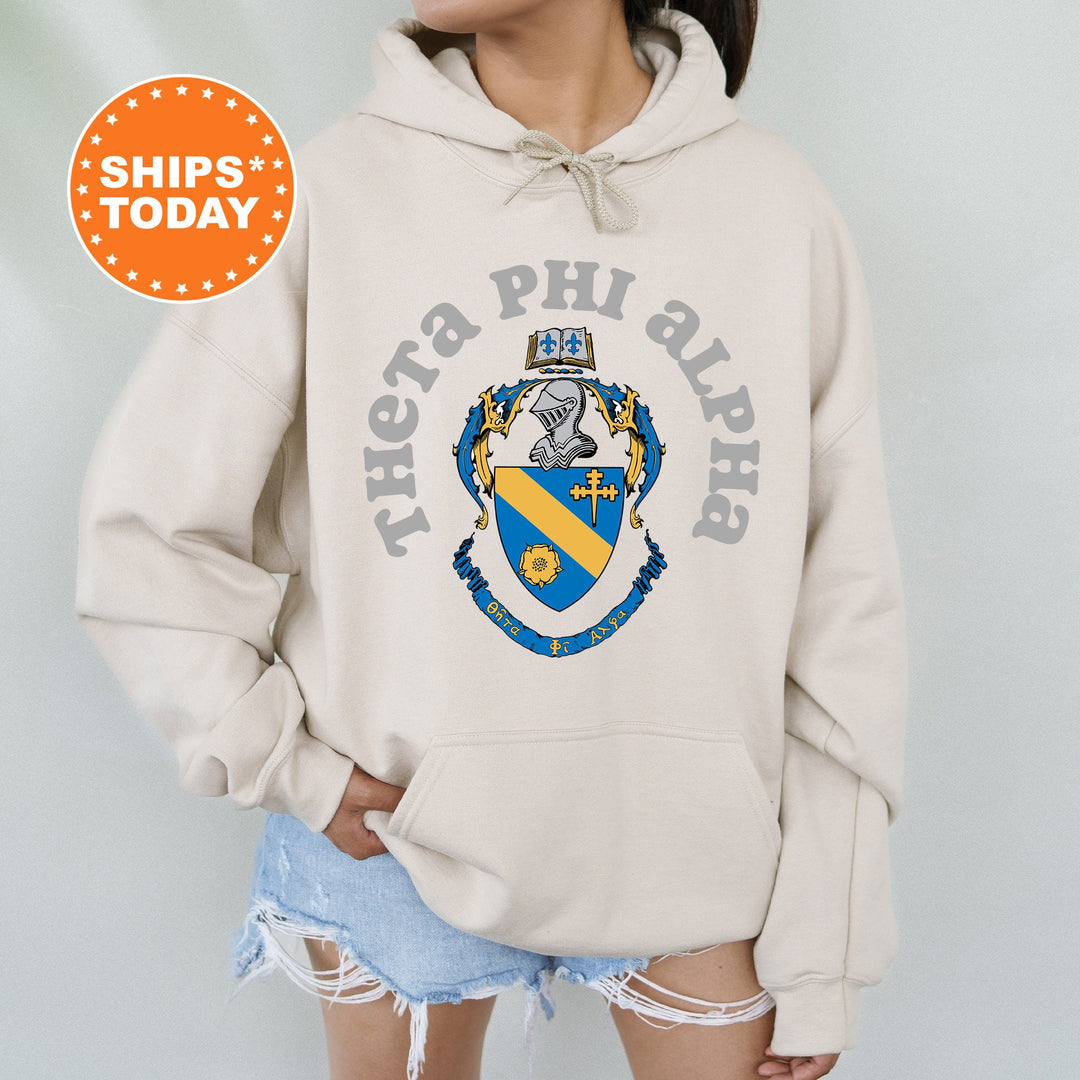 Theta Phi Alpha Crest Legacy Sorority Sweatshirt | Theta Phi Crest Sweatshirt | Big Little Sorority Gift | College Greek Apparel