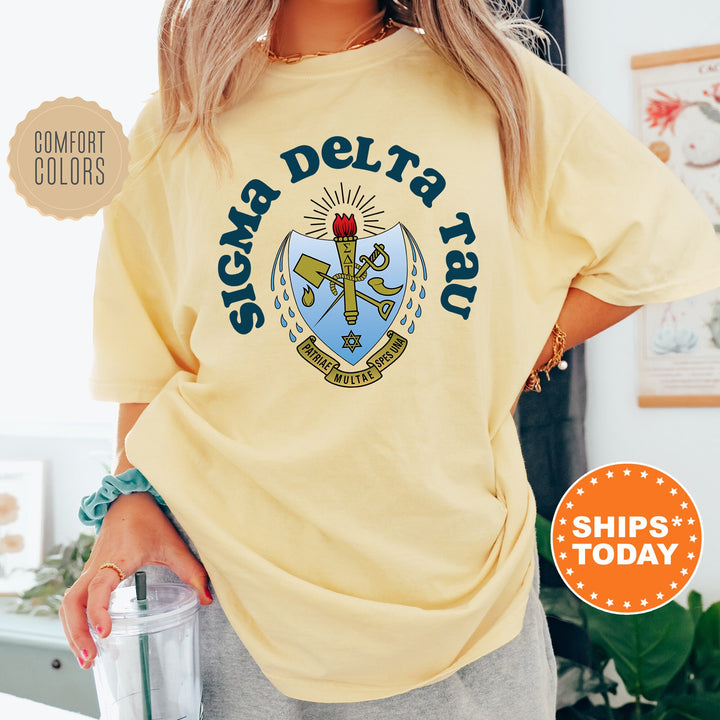 Sigma Delta Tau Crest Legacy Sorority T-Shirt | Sig Delt Crest Shirt | Big Little Reveal Gift | Sorority Merch | Comfort Colors Tee _ 17356g