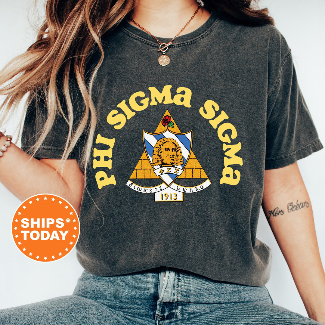 Phi Sigma Sigma Crest Legacy Sorority T-Shirt | Phi Sig Crest Shirt | Big Little Reveal Gift | Sorority Merch | Comfort Colors Tee _ 17354g