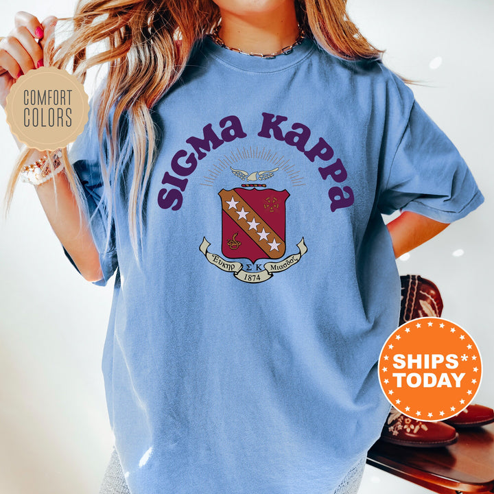 Sigma Kappa Crest Legacy Sorority T-Shirt | Sigma Kappa Crest Shirt | Big Little Reveal Gift | Sorority Merch | Comfort Colors Tee _ 17357g
