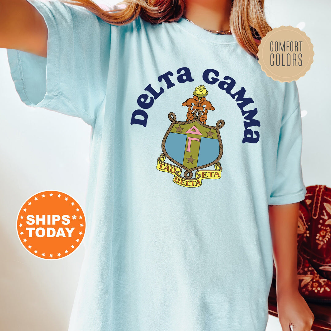 Delta Gamma Crest Legacy Sorority T-Shirt | Dee Gee Crest Shirt | Big Little Reveal Gift | Sorority Merch | Comfort Colors Tee _ 17346g