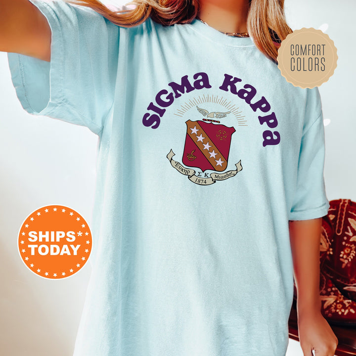 Sigma Kappa Crest Legacy Sorority T-Shirt | Sigma Kappa Crest Shirt | Big Little Reveal Gift | Sorority Merch | Comfort Colors Tee _ 17357g