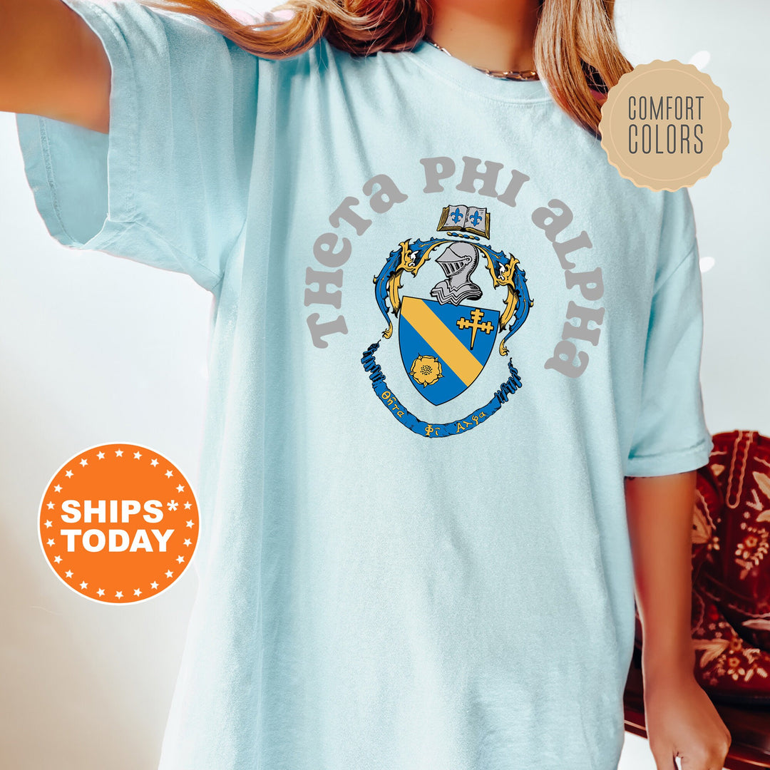 Theta Phi Alpha Crest Legacy Sorority T-Shirt | Theta Phi Crest Shirt | Big Little Reveal | Sorority Merch | Comfort Colors Tee _ 17358g
