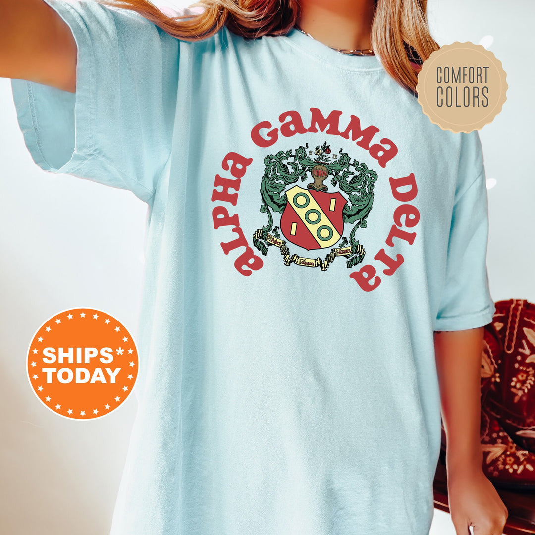 Alpha Gamma Delta Crest Legacy Sorority T-Shirt | Alpha Gam Crest Shirt | Big Little Reveal | Sorority Merch | Comfort Colors Tee _ 17338g