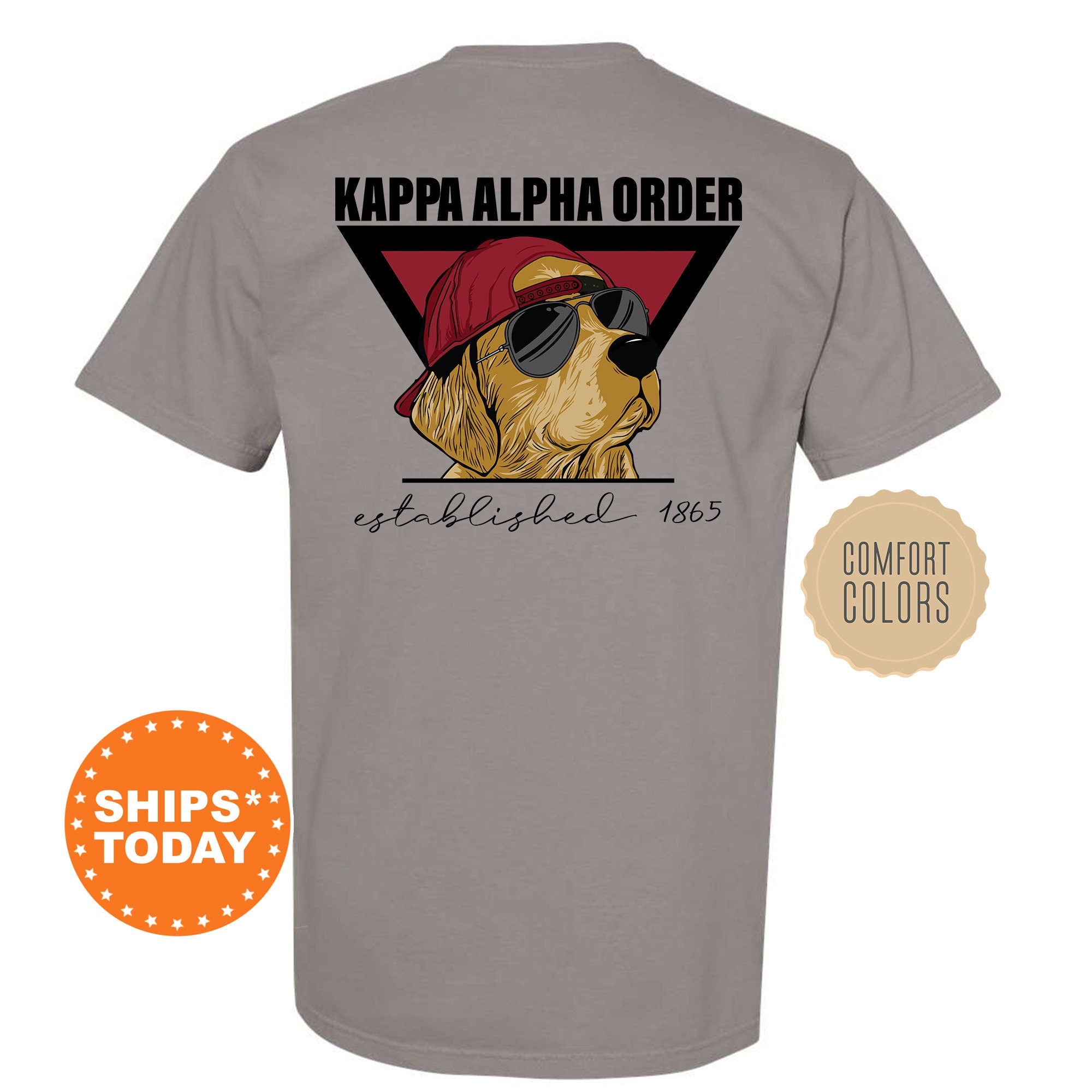 Kappa Alpha Order Paw Prints Fraternity T Shirt Kappa Alpha Comfort Kite and Crest