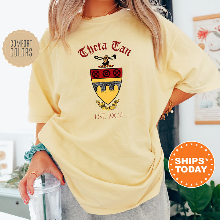 Theta Tau Greek Heritage COED T-Shirt | Theta Tau Crest Shirt | COED Fraternity TShirt | Comfort Colors Tee _ 15396g
