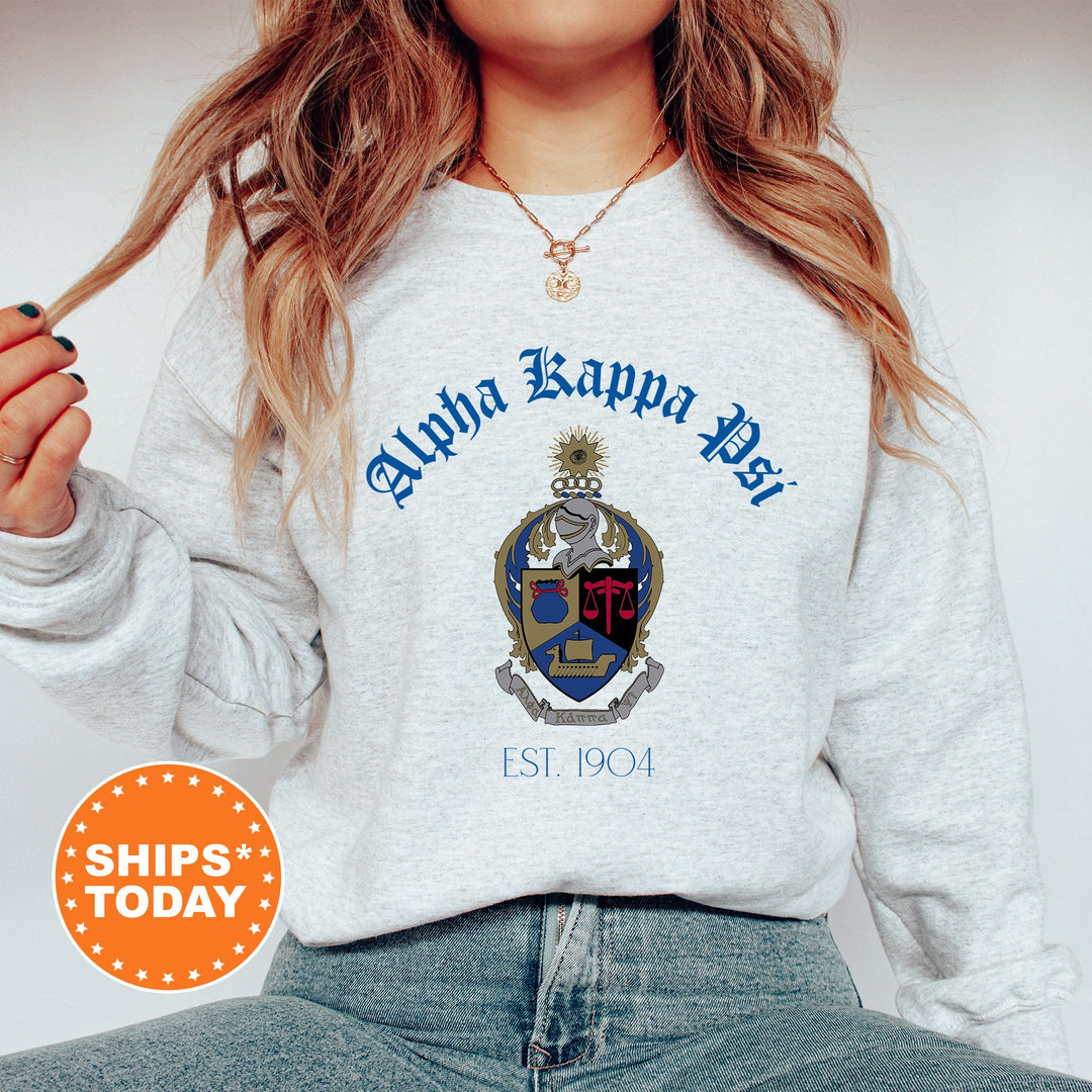 Alpha Kappa Psi Greek Heritage COED Sweatshirt | AKPsi Crest Sweatshirt | COED Fraternity Crewneck | Greek Apparel _ 15382g