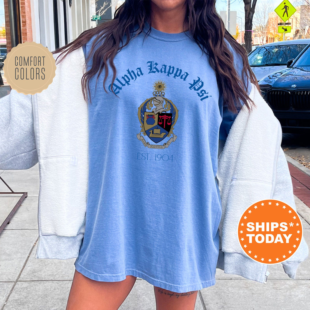 Alpha Kappa Psi Greek Heritage COED T-Shirt | Alpha Kappa Psi Crest Shirt | COED Fraternity TShirt | Comfort Colors Tee _ 15382g