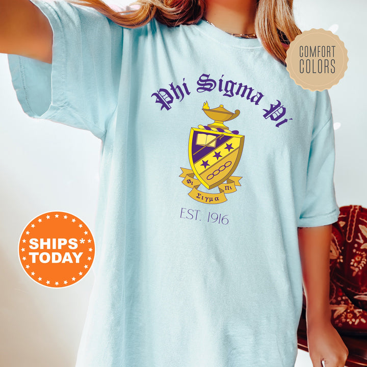 Phi Sigma Pi Greek Heritage COED T-Shirt | Phi Sigma Pi Crest Shirt | COED Fraternity TShirt | Comfort Colors Tee _ 15393g