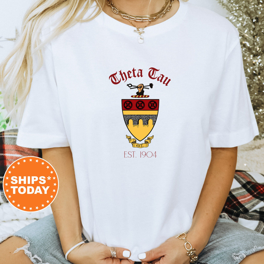 Theta Tau Greek Heritage COED T-Shirt | Theta Tau Crest Shirt | COED Fraternity TShirt | Comfort Colors Tee _ 15396g
