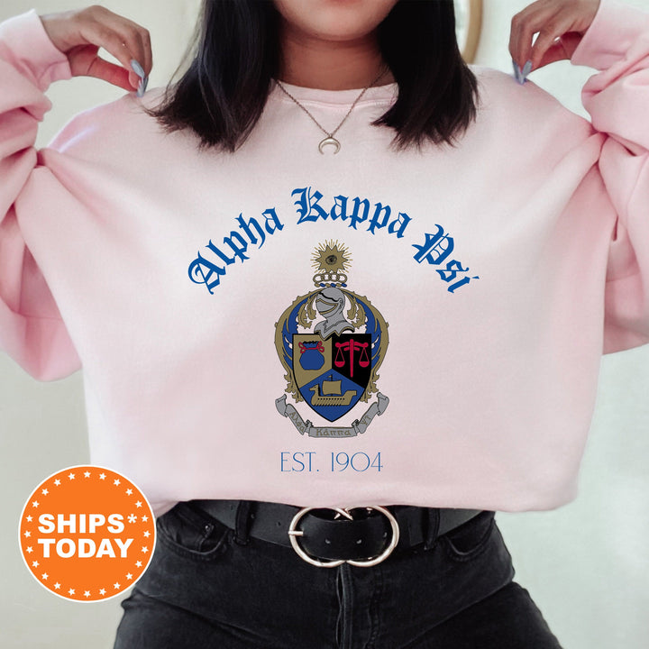 Alpha Kappa Psi Greek Heritage COED Sweatshirt | AKPsi Crest Sweatshirt | COED Fraternity Crewneck | Greek Apparel _ 15382g