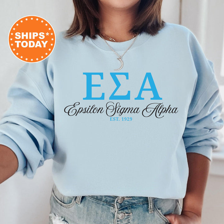Epsilon Sigma Alpha Letter Unity COED Sweatshirt | Epsilon Sigma Alpha Greek Letters | COED Fraternity Gift | Greek Apparel _ 15371g