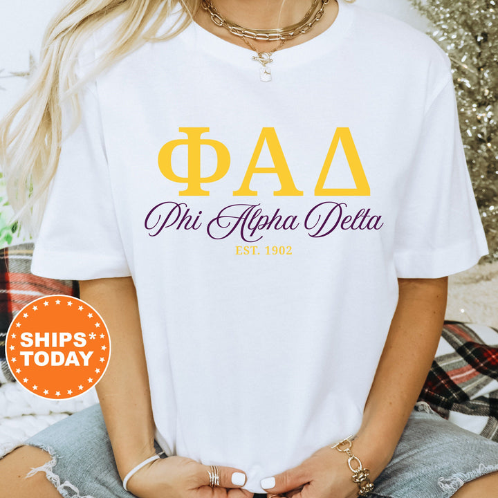 Phi Alpha Delta Letter Unity COED T-Shirt | Phi Alpha Delta Greek Letters Shirt | COED Fraternity Gift | Comfort Colors Shirt _ 15374g