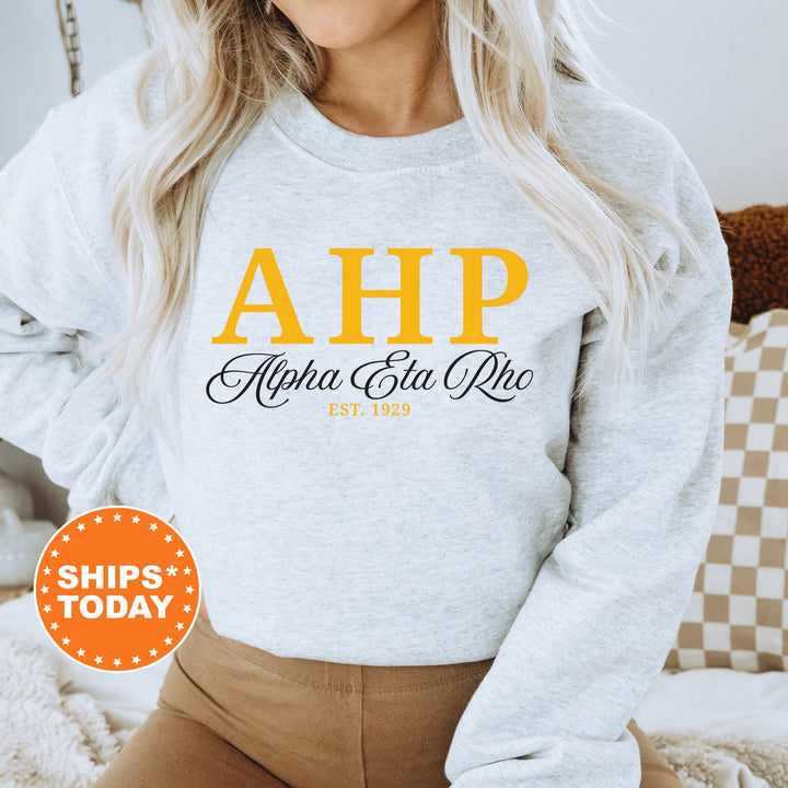 Alpha Eta Rho Letter Unity COED Sweatshirt | Alpha Eta Rho Greek Letters Sweatshirt | COED Fraternity Gift | Greek Apparel _ 15365g