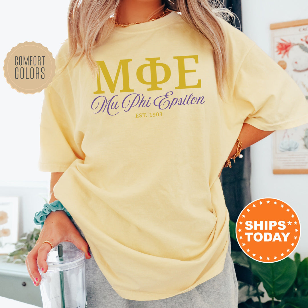 Mu Phi Epsilon Letter Unity COED T-Shirt | Mu Phi Epsilon Greek Letters Shirt | COED Fraternity Gift | Comfort Colors Shirt _ 15373g
