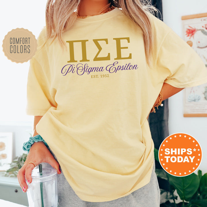 Pi Sigma Epsilon Letter Unity COED T-Shirt | Pi Sigma Epsilon Greek Letters Shirt | COED Fraternity Gift | Comfort Colors Shirt _ 15378g