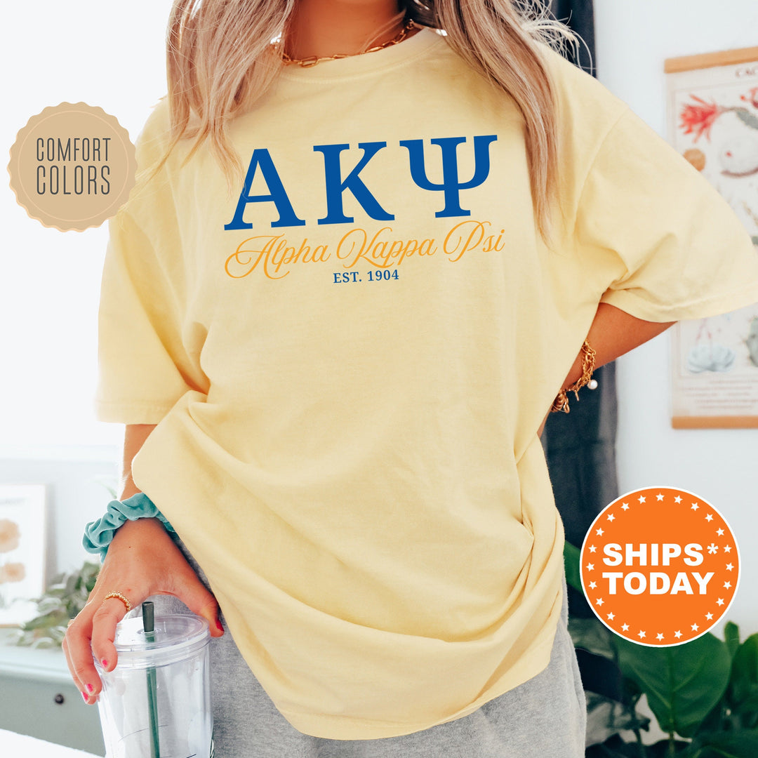 Alpha Kappa Psi Letter Unity COED T-Shirt | Alpha Kappa Psi Greek Letters Shirt | AKPsi COED Fraternity Gift | Comfort Colors Shirt _ 15366g
