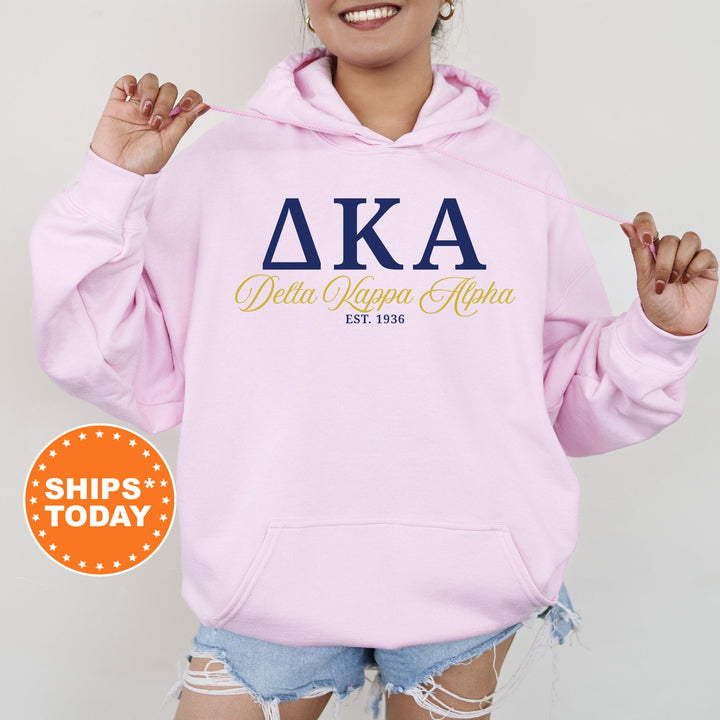 Delta Kappa Alpha Letter Unity COED Sweatshirt | Delta Kappa Alpha Greek Letters Sweatshirt | COED Fraternity Gift | Greek Apparel _ 15369g