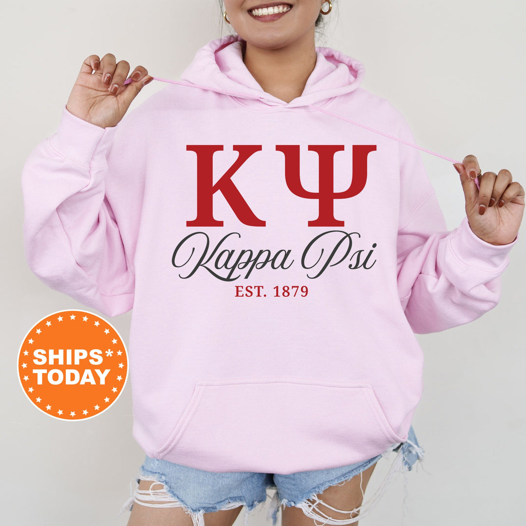 Kappa Psi Letter Unity COED Sweatshirt | Kappa Psi Greek Letters Sweatshirt | COED Fraternity Gift | Greek Apparel | Bid Day Gift _ 15372g