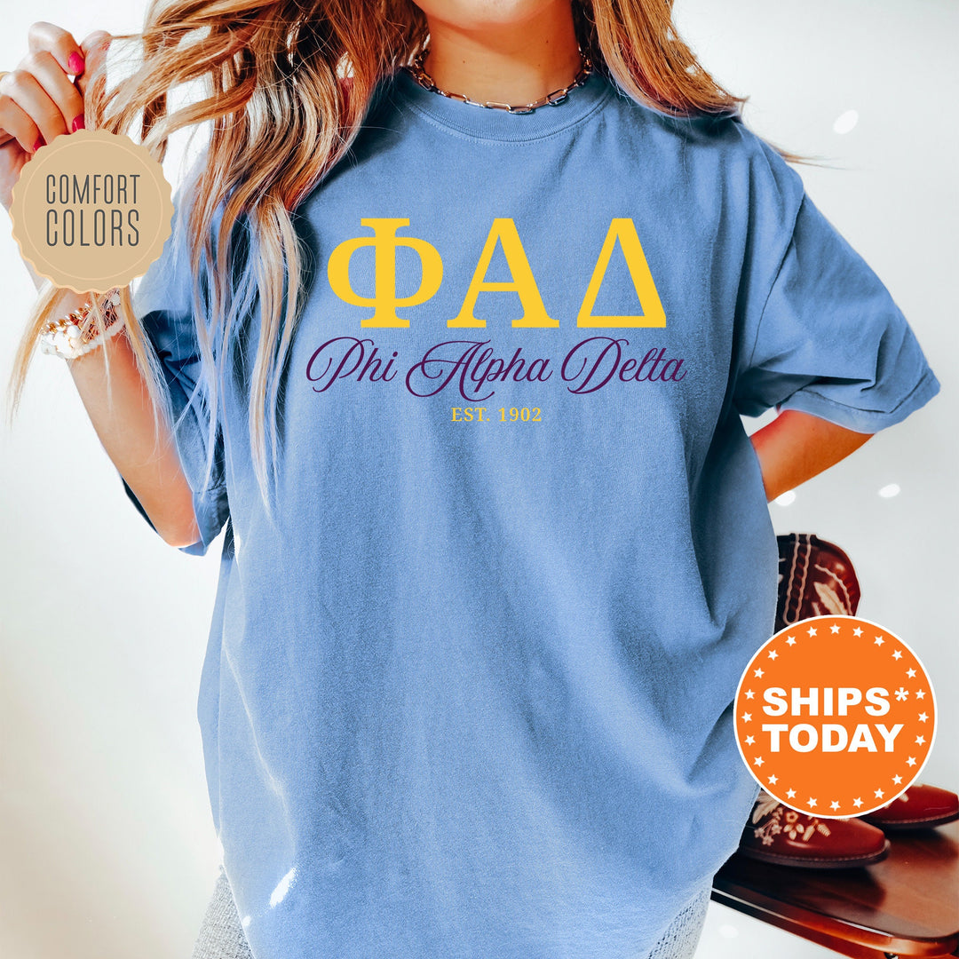 Phi Alpha Delta Letter Unity COED T-Shirt | Phi Alpha Delta Greek Letters Shirt | COED Fraternity Gift | Comfort Colors Shirt _ 15374g
