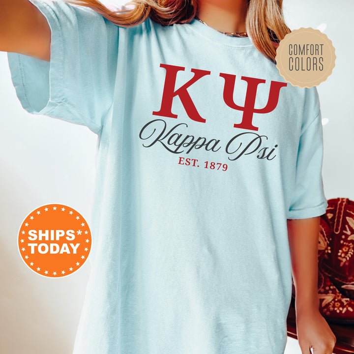 Kappa Psi Letter Unity COED T-Shirt | Kappa Psi Greek Letters Shirt | Kappa Psi COED Fraternity Gift | Comfort Colors Shirt _ 15372g