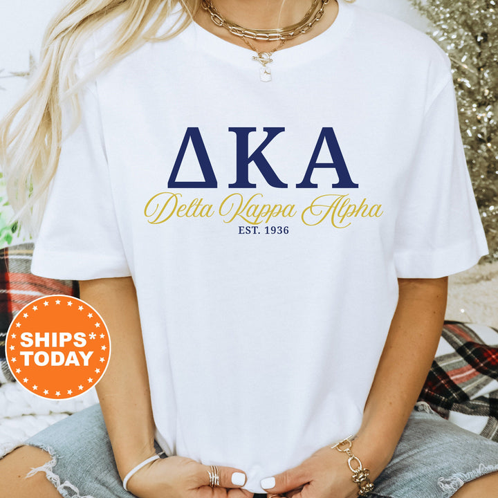 Delta Kappa Alpha Letter Unity COED T-Shirt | Delta Kappa Alpha Greek Letters Shirt | COED Fraternity Gift | Comfort Colors Shirt _ 15369g