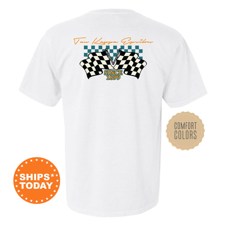 Tau Kappa Epsilon Race Banner Fraternity T-Shirt | TKE Comfort Colors Tees | Bid Day | Rush Pledge Shirt | Custom Greek Apparel _ 11946g