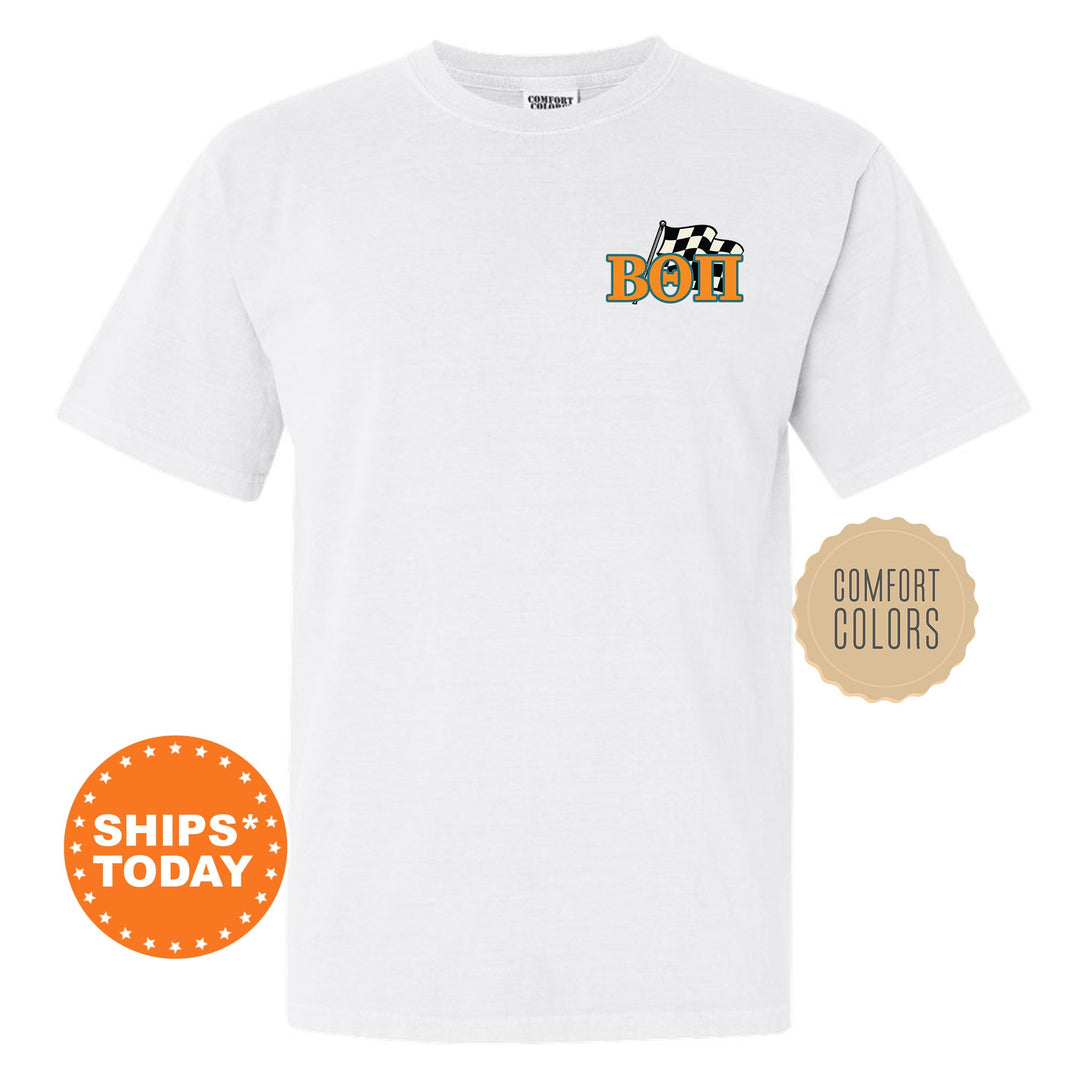 Beta Theta Pi Race Banner Fraternity T-Shirt | Beta Comfort Colors Tees | Bid Day Gift | Rush Pledge Shirt | Custom Greek Apparel _ 11923g