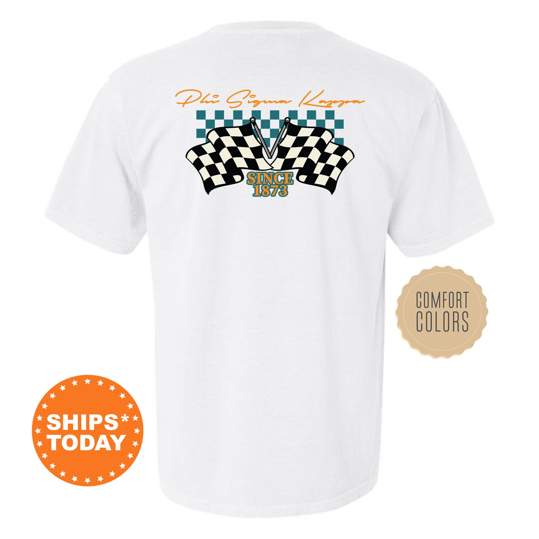 Phi Sigma Kappa Race Banner Fraternity T-Shirt | Phi Sig Comfort Colors Tees | Bid Day | Rush Pledge Shirt | Custom Greek Apparel _ 11936g
