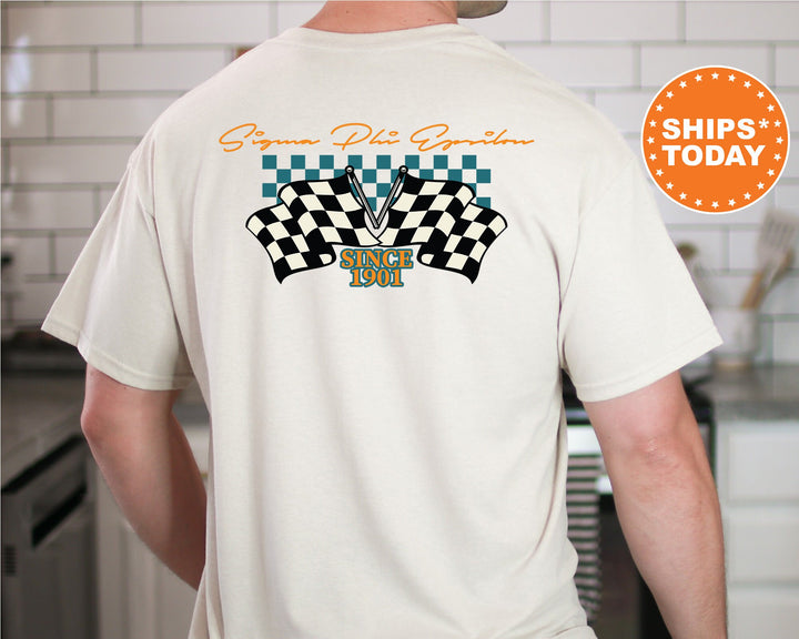 Sigma Phi Epsilon Race Banner Fraternity T-Shirt | SigEp Comfort Colors Tees | Bid Day | Rush Pledge Shirt | Custom Greek Apparel _ 11943g