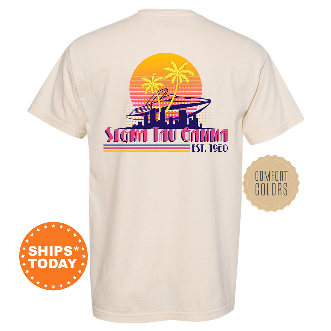 Sigma Tau Gamma Greek Shores Fraternity T-Shirt | Sig Tau Fraternity Chapter Shirt | Bid Day Gift | Rush Pledge Comfort Colors Tees _ 12286g