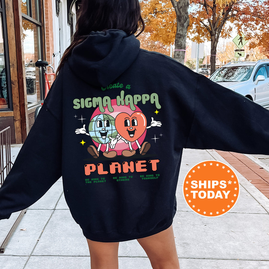 Create A Sigma Kappa Planet | Sigma Kappa CosmoGreek Sorority Sweatshirt | Sorority Hoodie | Big Little Reveal Gift | Greek Apparel