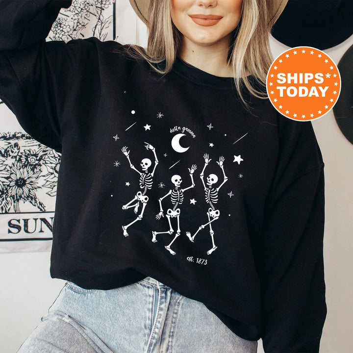 Delta Gamma Skeleton Groove Sorority Sweatshirt | Dee Gee Halloween Sweatshirt | Spooky Sweatshirt | Sorority Gifts | Greek Apparel _ 17092g