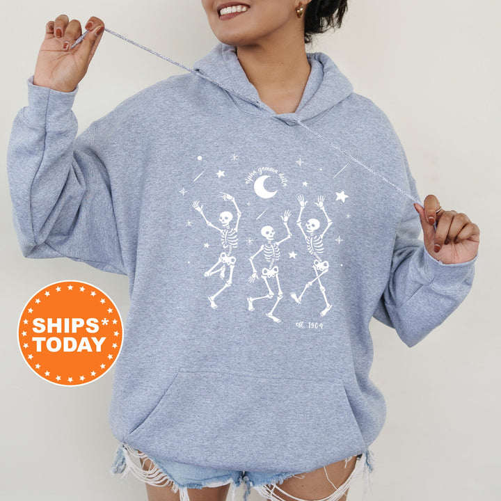 Alpha Gamma Delta Skeleton Groove Sorority Sweatshirt | Alpha Gam Halloween Sweatshirt | Spooky Sweatshirt | Sorority Gifts _ 17084g